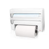 DISTRIBUTRICE DE PORTE-ROULEAU 4-EN-1 METALTEX ROLL-N-ROLL, BLANC